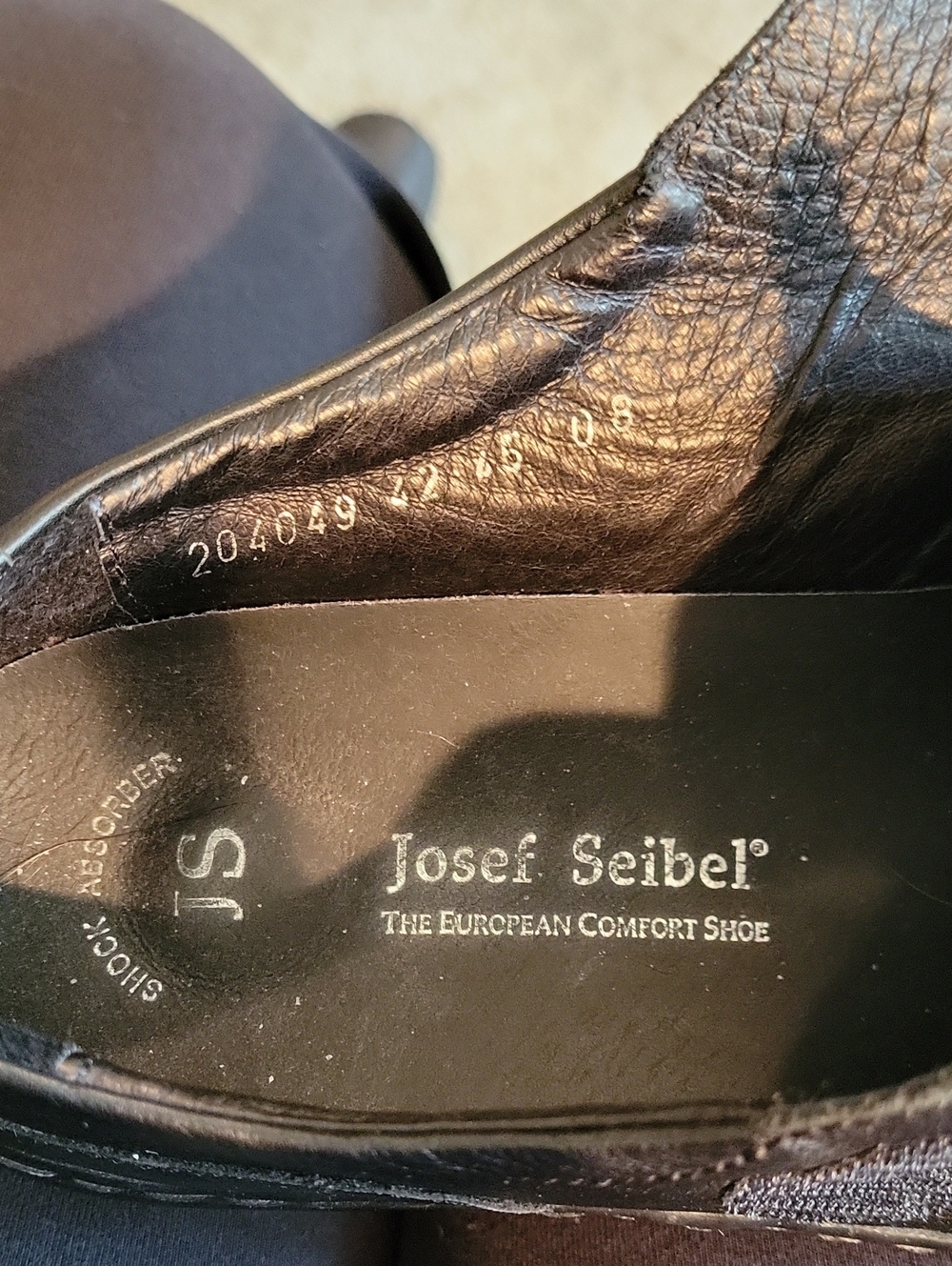 Josef Seibel Women's Black Leather Slip-On Comfort Shoes